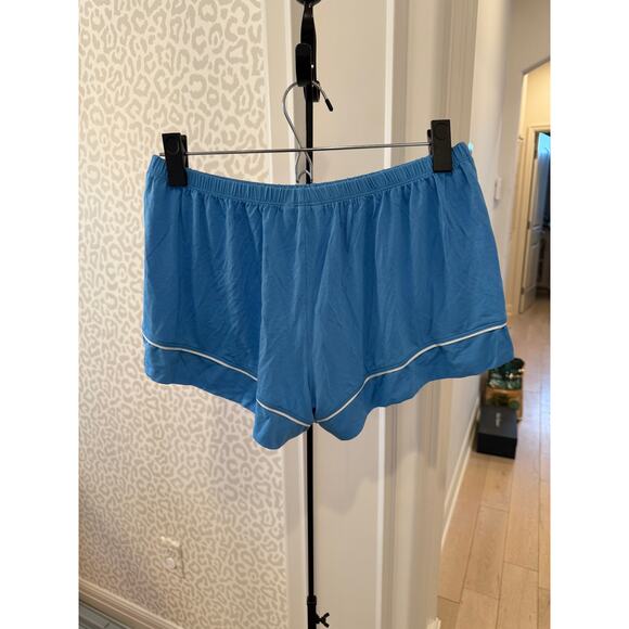 Eberjey Women's Cornflower Blue White Gisele Modal Relaxed Shortie PJ Set Size M - Picture 7 of 8